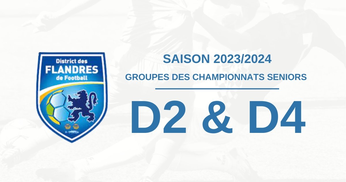 Les groupes Séniors (D2 & D4) pour la saison 2023/2024